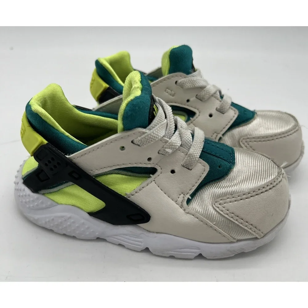 Nike‎ Huarache Run Phantom Volt Bright Spruce 704949-045 Youth US Size 8C Shoes